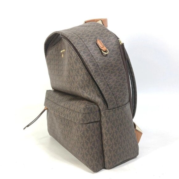Michael Kors 30T0G04B6B Bag Monogram SLATER Backpack PVC/Leather Brown Unused - Picture 5 of 16